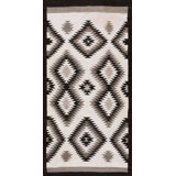 Antique Geometric Pattern Native American Flat Weave Rug