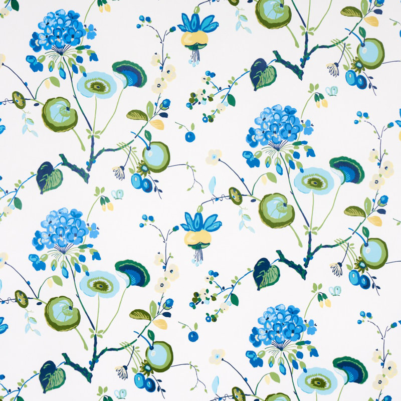 Papier peint Vasily, Vert et bleu