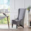 Fauteuil à oreilles moderne en velours à dossier haut avec rembourrage doux et pieds en bois-807308420