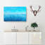 Blue Ocean Horizon Painting - Wrapped Canvas-56656315