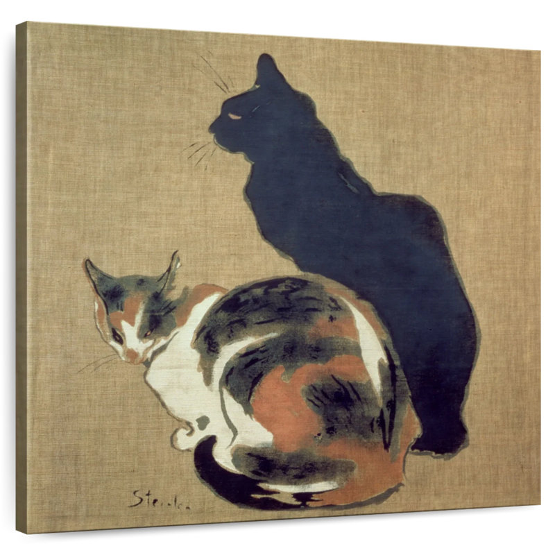Crowle Two Cats 1894, 16" H x 16" W