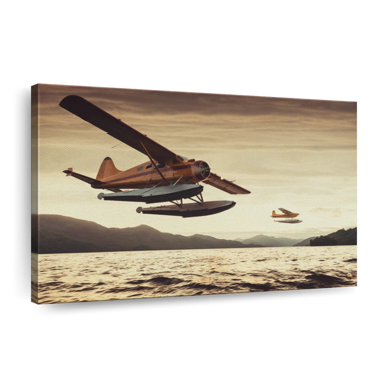 Propeller Float Planes sur impression sur toile, H 16 po x l 24 po x P 1,25 po