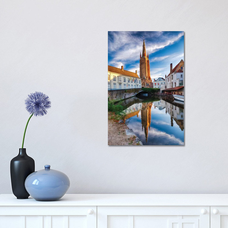 Tranquil Scene In Bruges by George Oze - Wrapped Canvas Print, 30.48 cm H x 45.72 cm W
