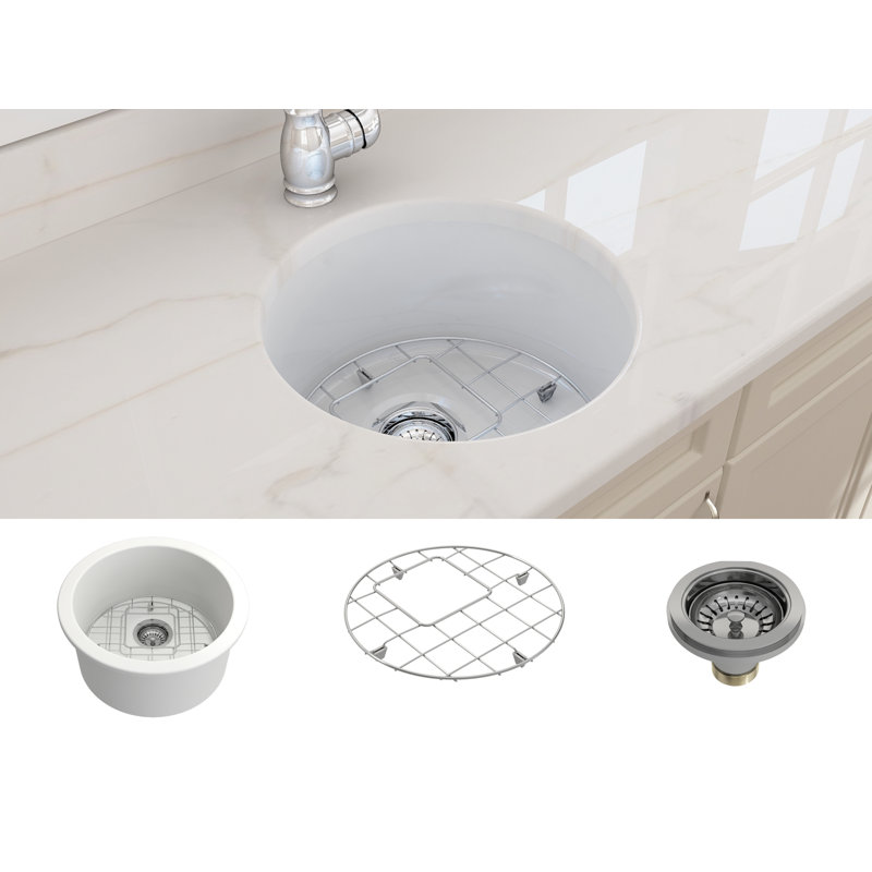 18.5'' L Kitchen Sink, Glossy White
