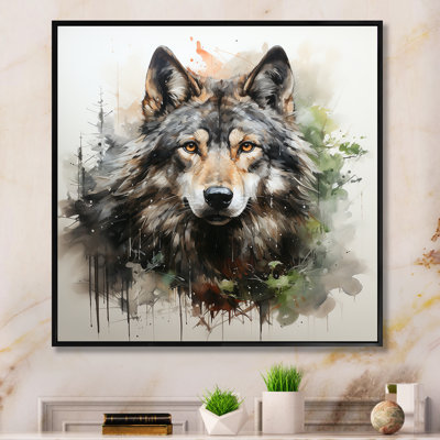 Solitude Wolf Portrait  II - Wolf Animal Wall Art