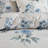 7 Piece Printed Seersucker Comforter Set with Throw Blanket Blue King/Cal King