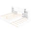 Grand lit avec tablettes coulissantes et lit gigogne simple TG, blanc - bois massif, construction de lit gigogne polyvalent, confortable