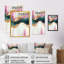 Géode abstraite, marbre rose et vert III - art mural abstrait en marbre-86805714-86805713