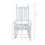Siège à bascule de véranda en bois massif blanc - Offre une expérience d'assise confortable avec un accoudoir large et un dossier à lattes. Assemblage facile requis Peut supporter une chaise de 250 lb dans un endroit relaxant-729517517