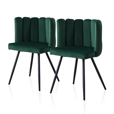 50cm H Velvet Upholstered Metal Dining Chair