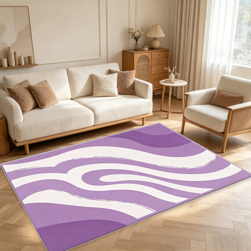 Lavender Wave carpet-easy to clean, machine-washable, soft and comfortable; suitable for door mats, kitchens, living rooms, bedrooms, corridors, and laundry areas. Easy to clean, durable carpet for home decoration.