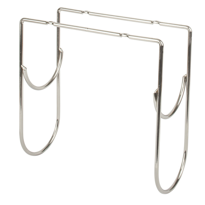 2 Bottle Hanging Wine Bottle Rack, Satin Nickel