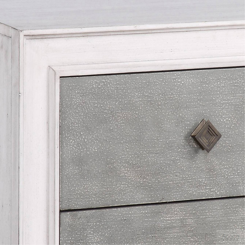 Rustic Grey and Weathered White 2-drawer Nightstand