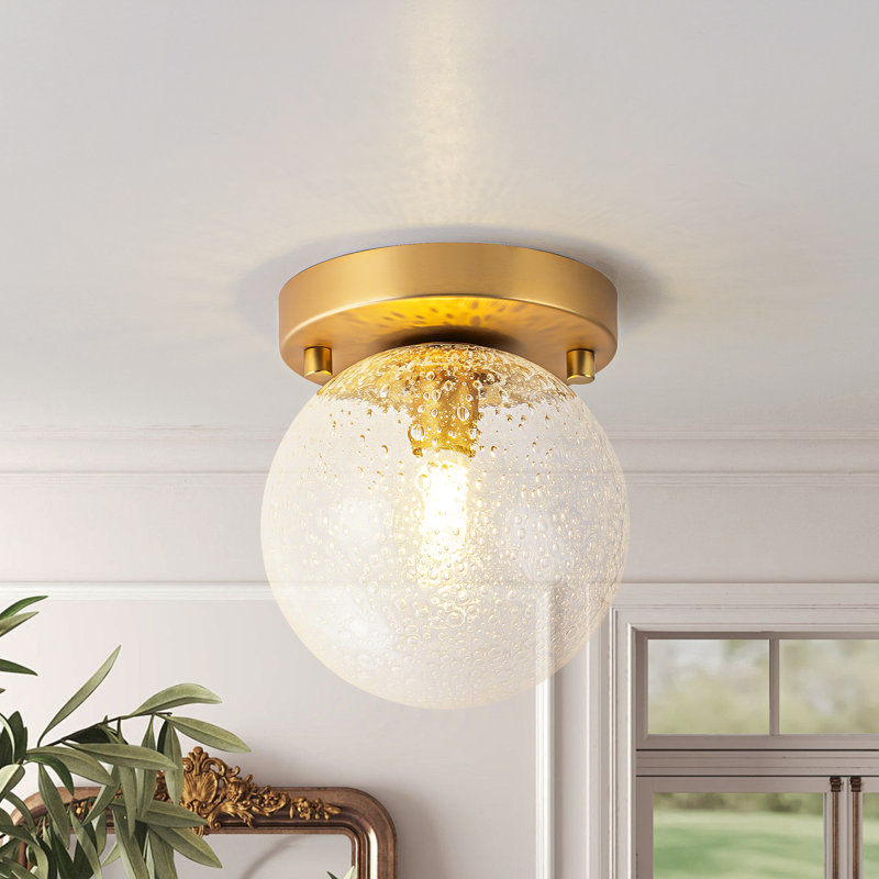 Aurevia 1-Light Bubble Glass Flush Mount Ceiling Light