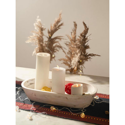 Bol à pâte en bois - Bois d'acacia - Bols décoratifs faits à la main pour la décoration intérieure, la salle de bain, le comptoir de cuisine, et plus encore - Grand bol à pâte en bois rustique pour la décoration, les cosmétiques et les clés