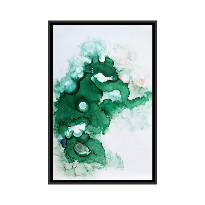 «Green II» par Sana Jamlaney, reproduction sur toile tendue, H 26 po x l 18 po x P 1,5 po, Toile avec cadre noir