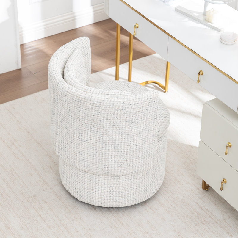 Chaise d'appoint rembourrée avec rangement et roulettes, Blanc