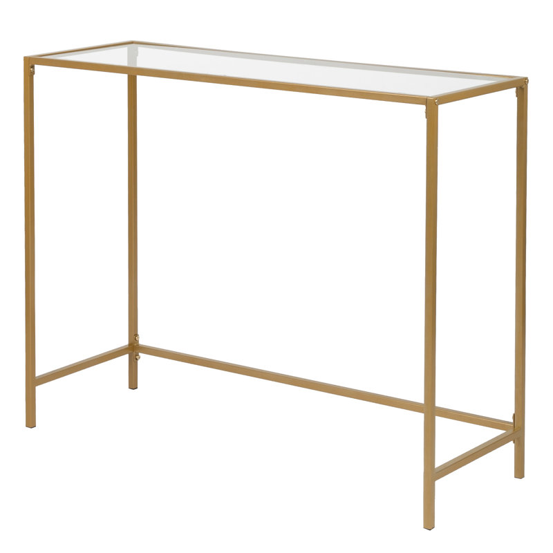 Keyiona 39.37'' Glass Top Console Table