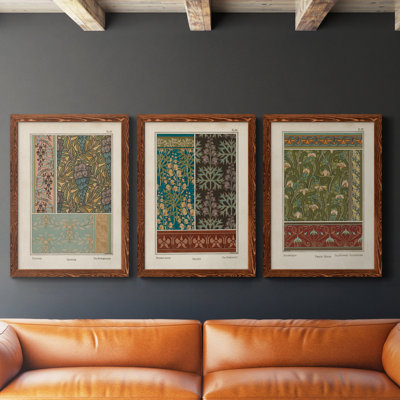 Desert Stones I - Ensemble de 3 peintures sur toile encadrées