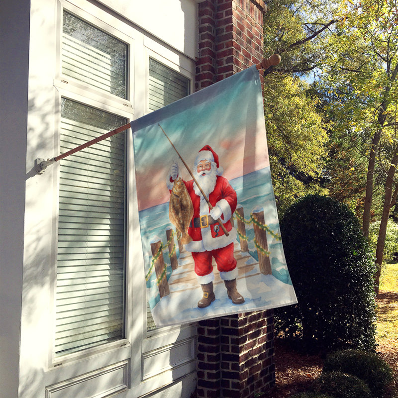 Pêche père Noël avec drapeau de maison de Noël flet, House Size, Pêche au père Noël avec flet