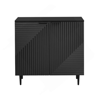 Mirod Modern Minimalist Side Cabinet with Adjustable Shelves ,Stylish Geometric Door Design by George Oliver