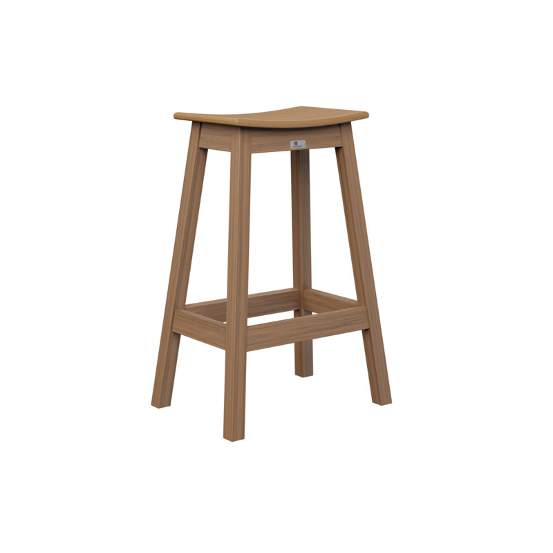 Outdoor Bar Stool, Natural Teak, Antique Mahogany