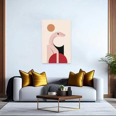 Geometric Desert Snake Abstract Elegant Geometric Snake Wildlife Landscape Wall Art Print 1 Piece Wrapped Canvas Wall Art