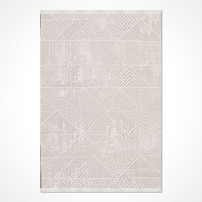 Modern Cream Machine Washable Non-Slip Area Rug