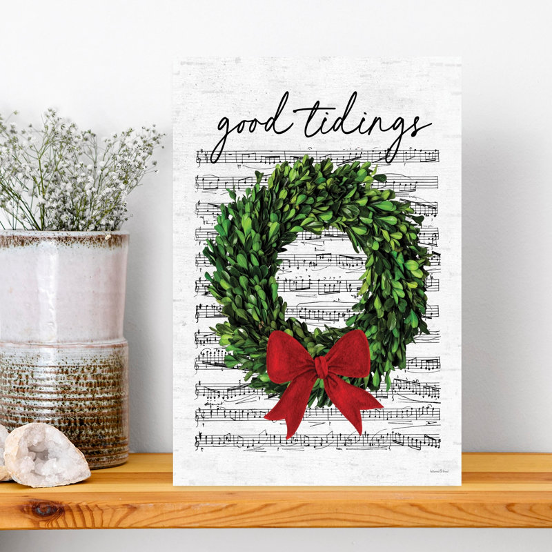 Good Tidings 1 Piece Wrapped Canvas Wall Art, 45.72cm H x 30.48cm W