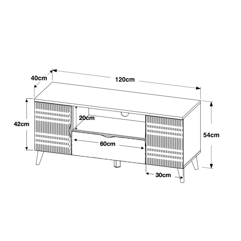 Azzurro08 White TV Stand for TVs up to 55in with Blue LED Lights