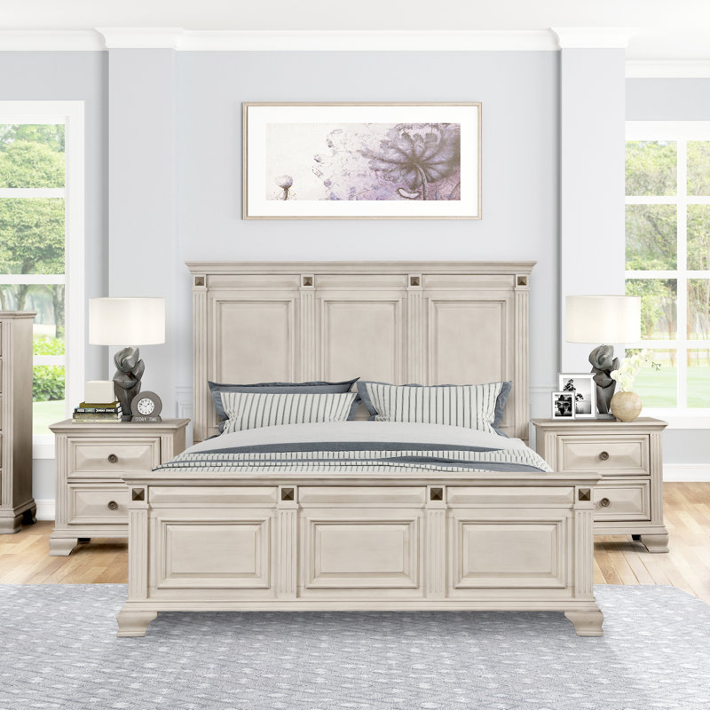 Ensemble de chambre à coucher 3 pièces Chadha, Très grand