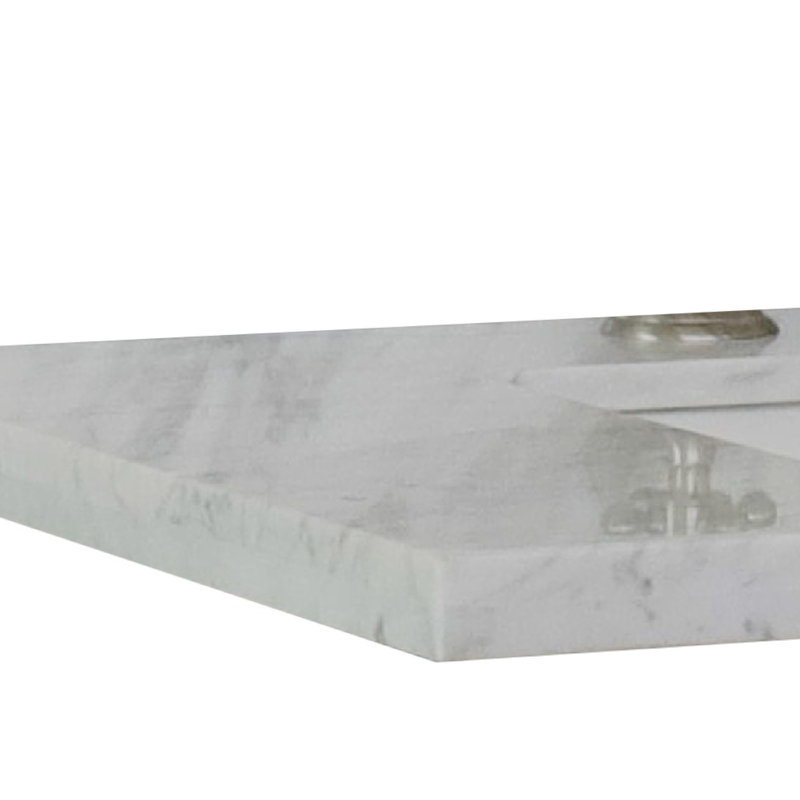 Plateau de meuble-lavabo double 61 "avec lavabo, Marbre de Carrare blanc