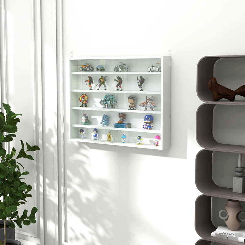 5 Adjustable Shelves Display Cabinet, , White - Suited For Exhibiting Medals And Collectibles 5, Perfect Presenting