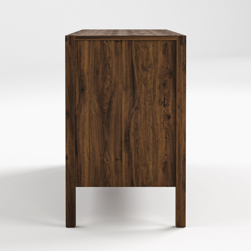 Stickley Saranac Dresser, Chest, Solid Rustic Walnut, Sustainable Construction, 6 Drawers, Finger Pulls, 64in W x 20in D x 32in H, Made in USA