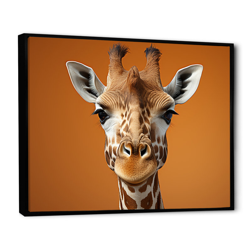 Girafe brune sentinelle Savannah, H 16 po x l 32 po x P 1 po, Cadre flottant noir