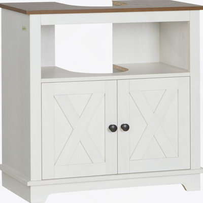 Armoire de salle de bain durable avec portes doubles, tablettes de rangement et conception imperméable pour une organisation et une personnalisation efficaces