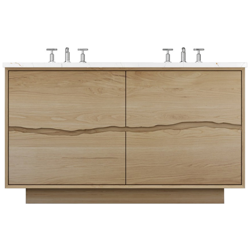 Ventura Four-Drawer Double Bath Vanity, 72", American White Oak