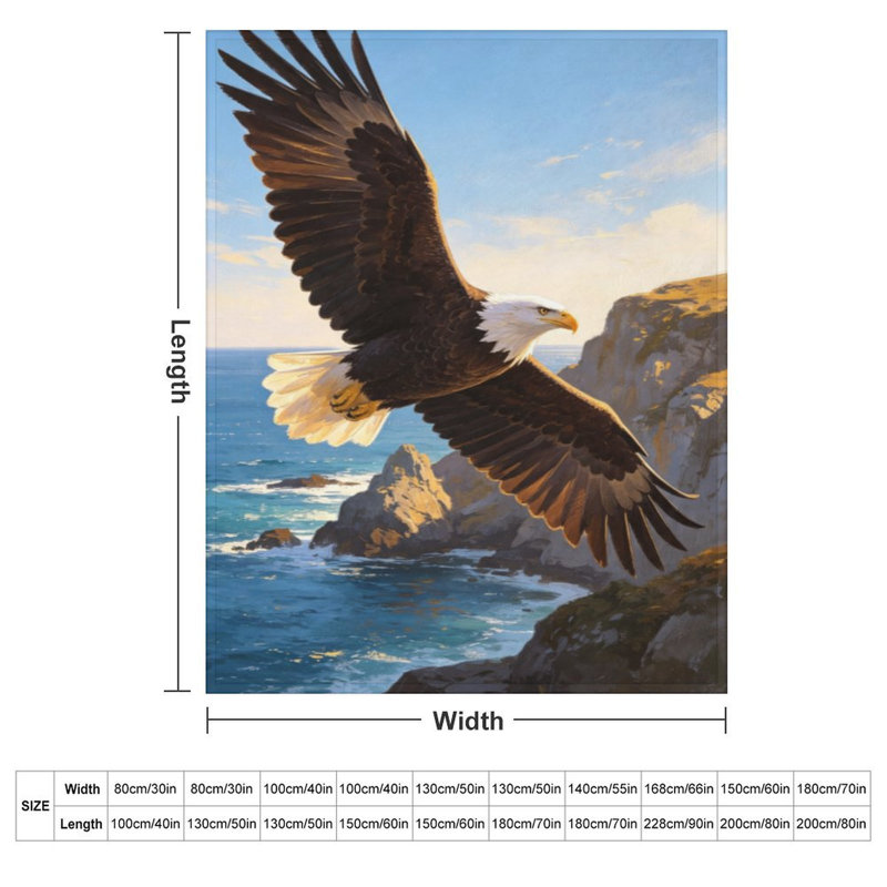 Jeté Majestic Bald Eagle, 50x60in