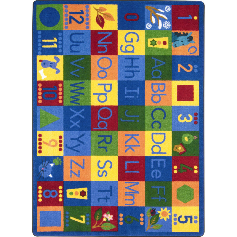 Around The Block II by Joy Carpets Area Rug, Rectangle 5'4" x 7'8"