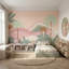 Papier peint pastel tropical avec palmiers superposés-1050705850-1050705847