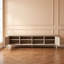 Meuble télé en bois pour téléviseur de 75 po ou moins, centre de divertissement avec meuble de rangement, aucun assemblage requis, lumière moderne luxueuse