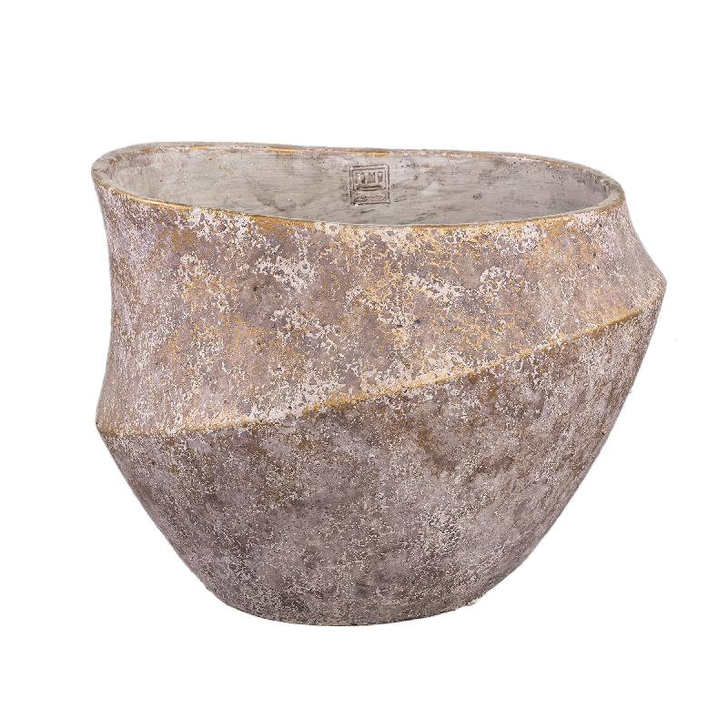 Hyuk Ceramic Pot Planter, Bronze, 33cm H x 40cm W x 43cm D