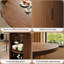 Table de salle à manger ronde, pouvant accueillir 2 à 4 personnes, table de salle à manger de cuisine de 31 pouces, avec support de rangement à double couche et support à vin, mobilier de salle à manger à portes coulissantes en bois à rainure moderne (noyer non extensible)-1638010431