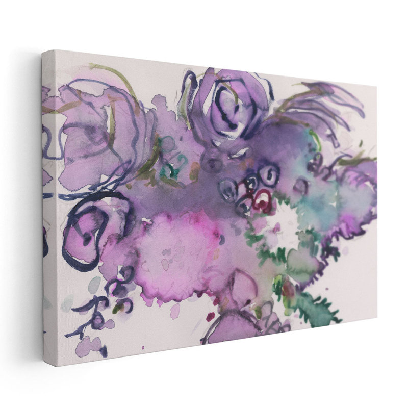 Lavande florale Splendor II - reproduction d'art sur toile, H 20 po x l 30 po