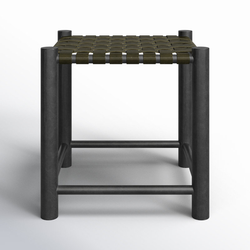 Selby Upholstered Accent Stool, Olive Green