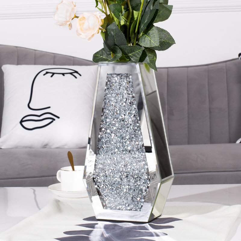 Vase de table d'intérieur en céramique Cerise, Argent argent