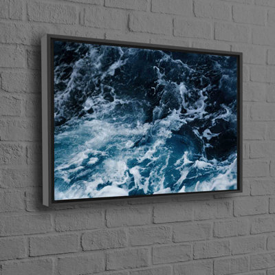 Large Aesthetic Ocean Landscape 3D Canvas Art with Wave Print Ideal for Enhancing Living Room Wall Decor