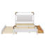 Grand lit plateforme en bois avec rangement, 2 tiroirs spacieux et un lit gigogne coulissant T-XL-315404518-315404519