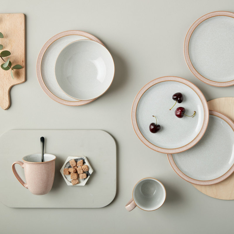 Denby Elements Medium Plates, Sorbet Pink