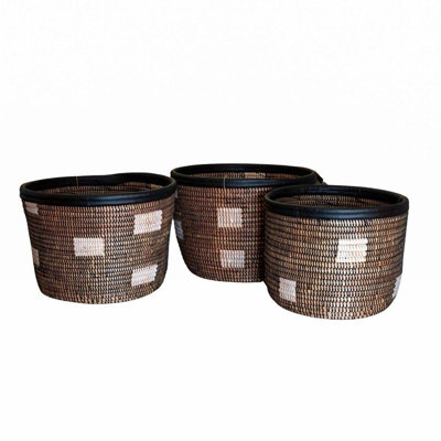 Ebern Designs Cane Decorative Basket